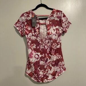 NWT under armour striped open back athletic top